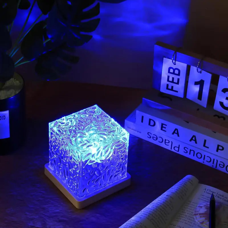 Dynamic Rotating Water Ripple Night Light