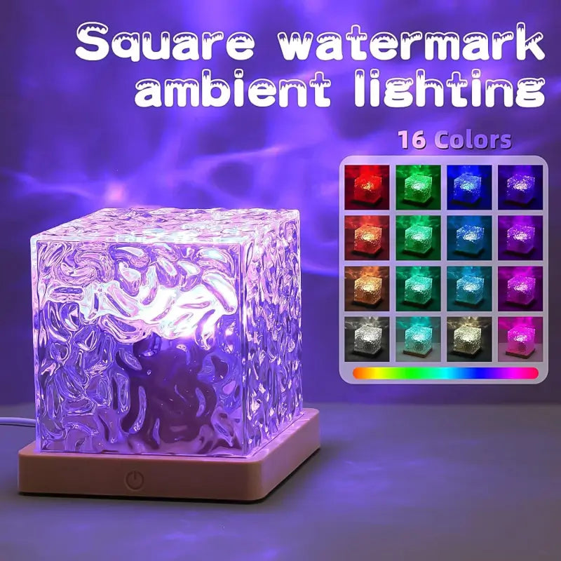 Dynamic Rotating Water Ripple Night Light
