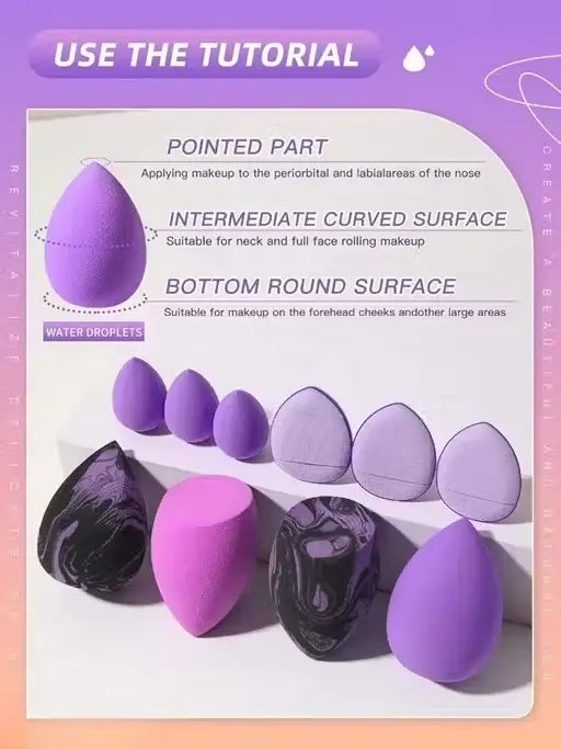 Professional 12pcs Makeup Puff & Blending Sponge Set